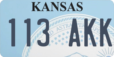 KS license plate 113AKK