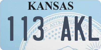 KS license plate 113AKL