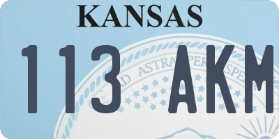 KS license plate 113AKM