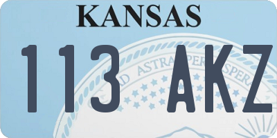 KS license plate 113AKZ