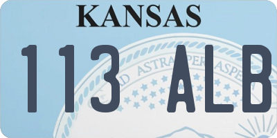 KS license plate 113ALB