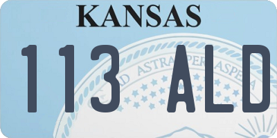 KS license plate 113ALD