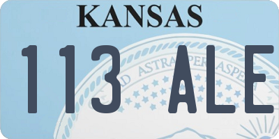 KS license plate 113ALE