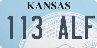 KS license plate 113ALF