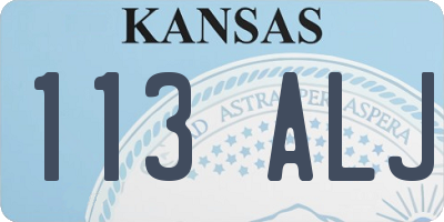 KS license plate 113ALJ