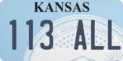 KS license plate 113ALL