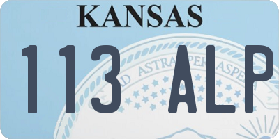 KS license plate 113ALP