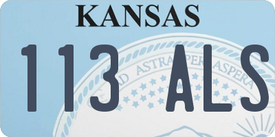 KS license plate 113ALS