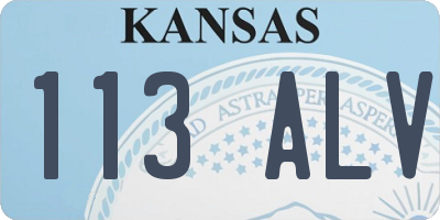 KS license plate 113ALV