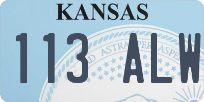 KS license plate 113ALW