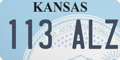 KS license plate 113ALZ