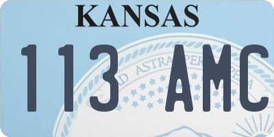KS license plate 113AMC