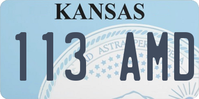 KS license plate 113AMD