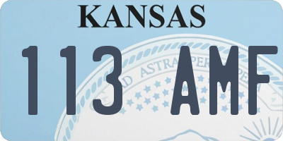 KS license plate 113AMF