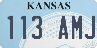 KS license plate 113AMJ