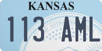 KS license plate 113AML
