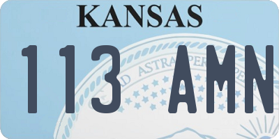 KS license plate 113AMN
