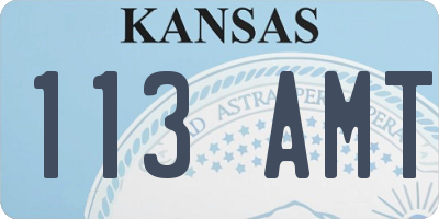 KS license plate 113AMT