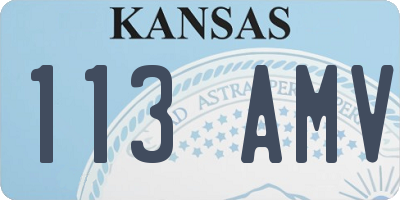KS license plate 113AMV