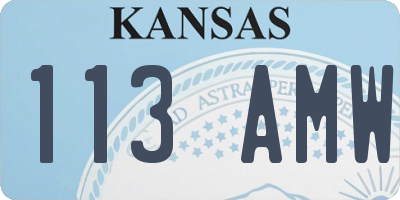 KS license plate 113AMW