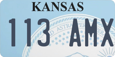 KS license plate 113AMX