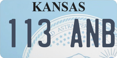 KS license plate 113ANB