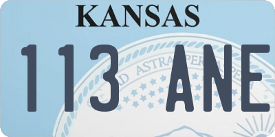 KS license plate 113ANE