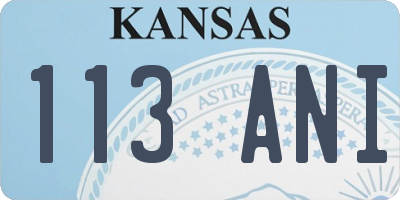 KS license plate 113ANI