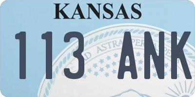 KS license plate 113ANK