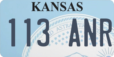 KS license plate 113ANR