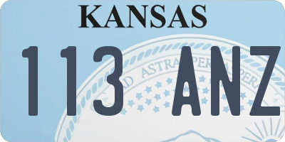 KS license plate 113ANZ