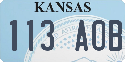KS license plate 113AOB