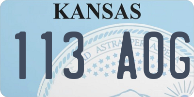 KS license plate 113AOG