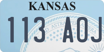 KS license plate 113AOJ