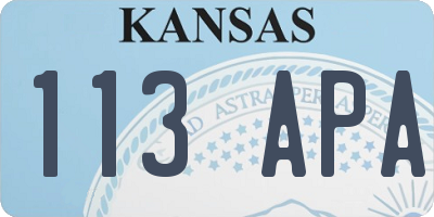 KS license plate 113APA