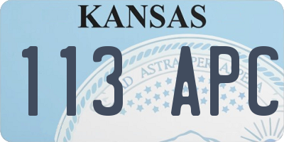 KS license plate 113APC