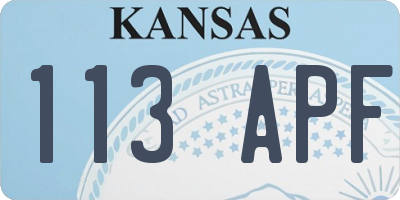 KS license plate 113APF