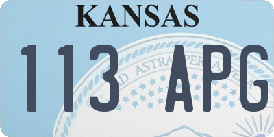 KS license plate 113APG