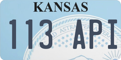 KS license plate 113API