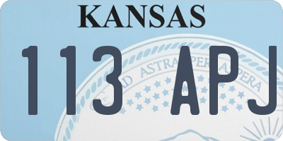 KS license plate 113APJ