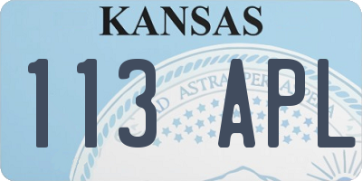 KS license plate 113APL