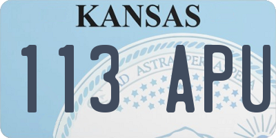 KS license plate 113APU