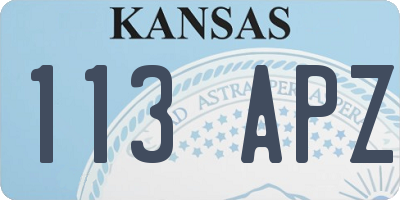KS license plate 113APZ