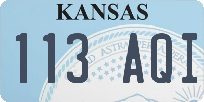 KS license plate 113AQI