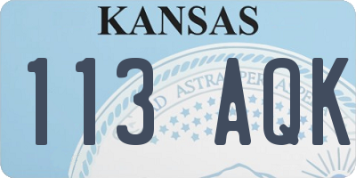 KS license plate 113AQK