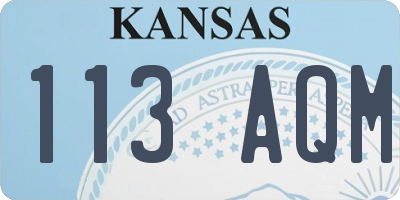 KS license plate 113AQM