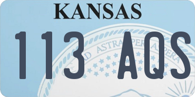 KS license plate 113AQS