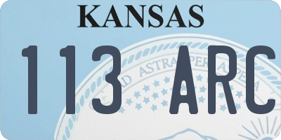 KS license plate 113ARC