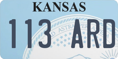 KS license plate 113ARD