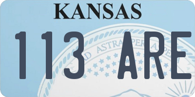 KS license plate 113ARE